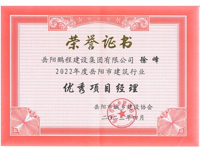 2022年优秀项目经理——徐峰